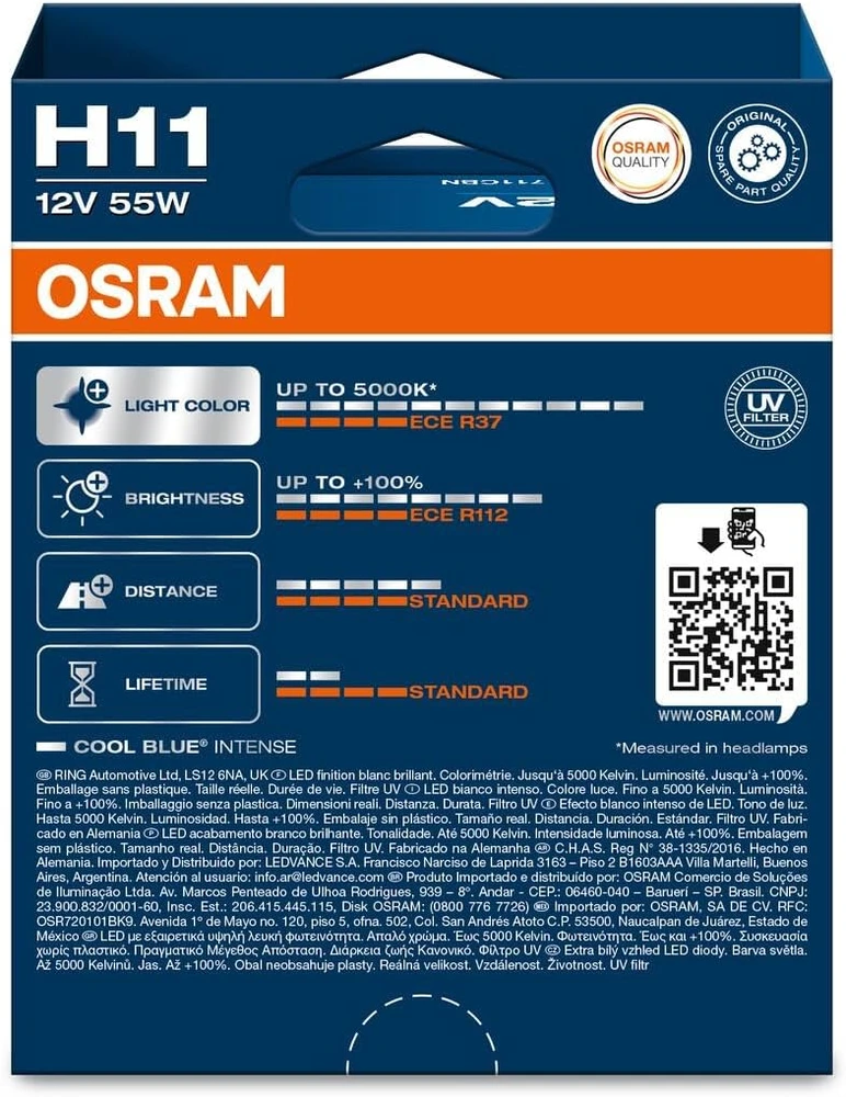 OSRAM halogeninė automobilio priekinio žibinto lemputė HB3 5000 K 6 W 9005CBN-2HB