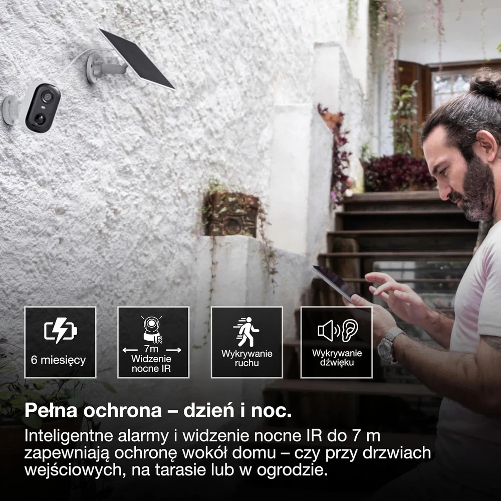 OSRAM lauko Wi-Fi kamera 1440p su saulės baterija 4058075850576