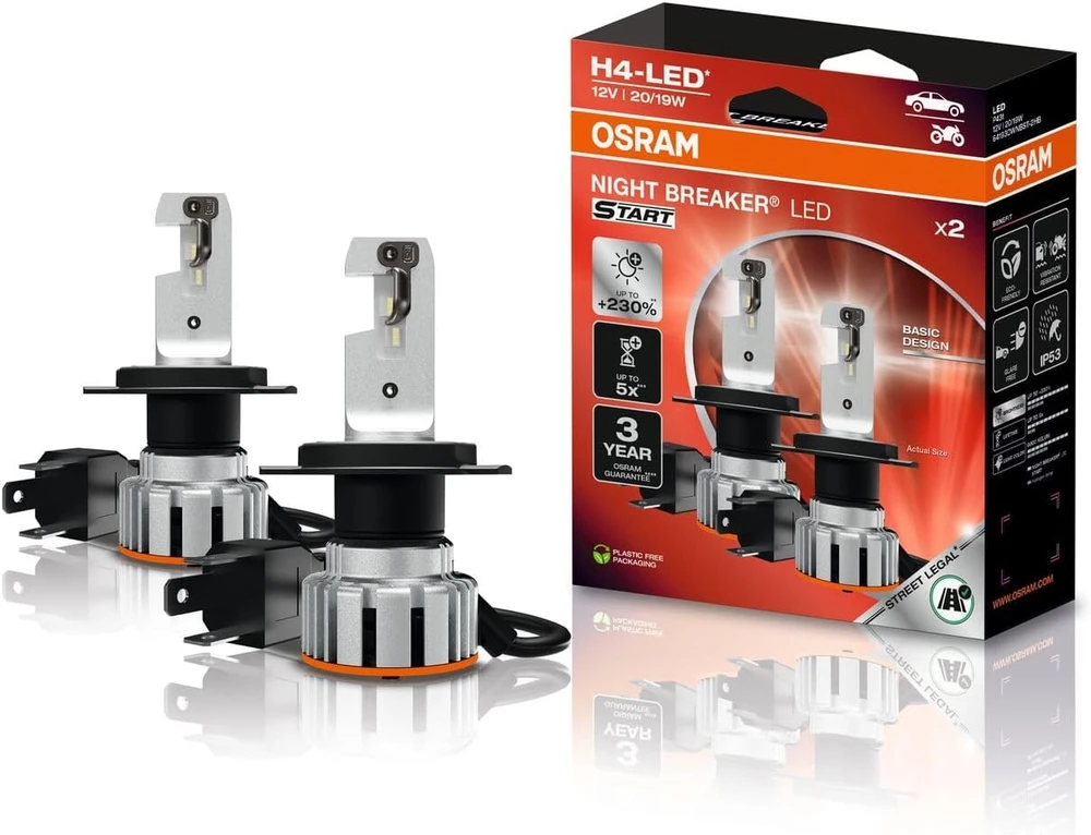 OSRAM LED automobilio lemputė H4 20 W 6000 K NIGHT BREAKER LED START 64193DWNBST-2HB