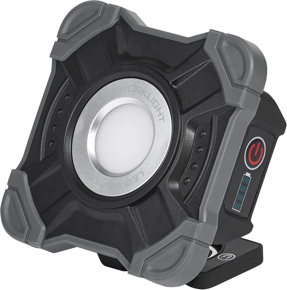 Osram 10W LED žibintuvėlis - prožektorius WORKLIGHTS VALUE USB, juodos/pilkos sp., 6500K, dimeriuojamas, su baterija, IP54