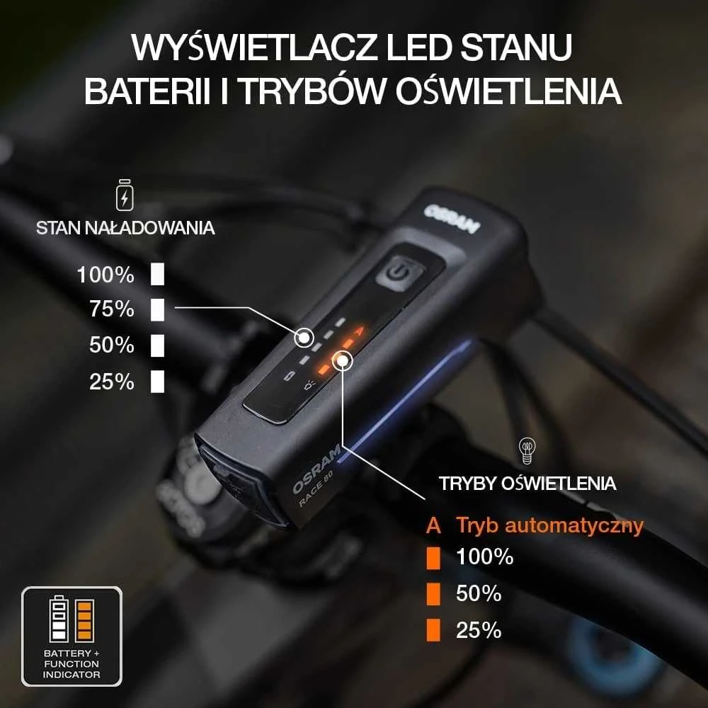Dviračių žibintų rinkinys Osram LED, plastikas, juoda