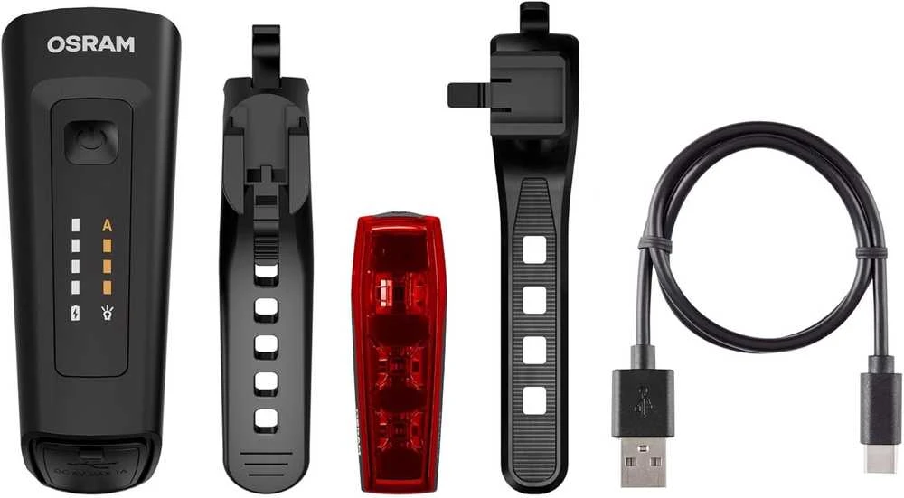 Dviračių žibintų rinkinys Osram LED, plastikas, juoda