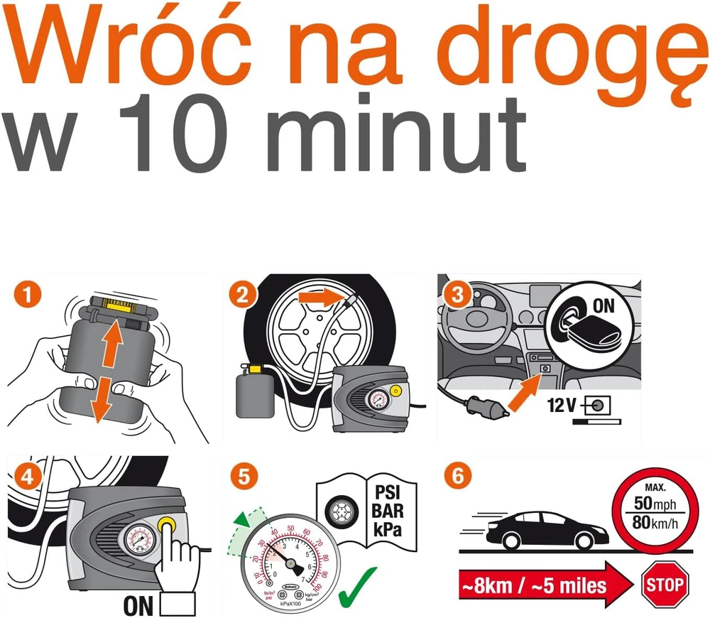 OSRAM TYREseal Kit Essential, skaitmeninis oro kompresorius