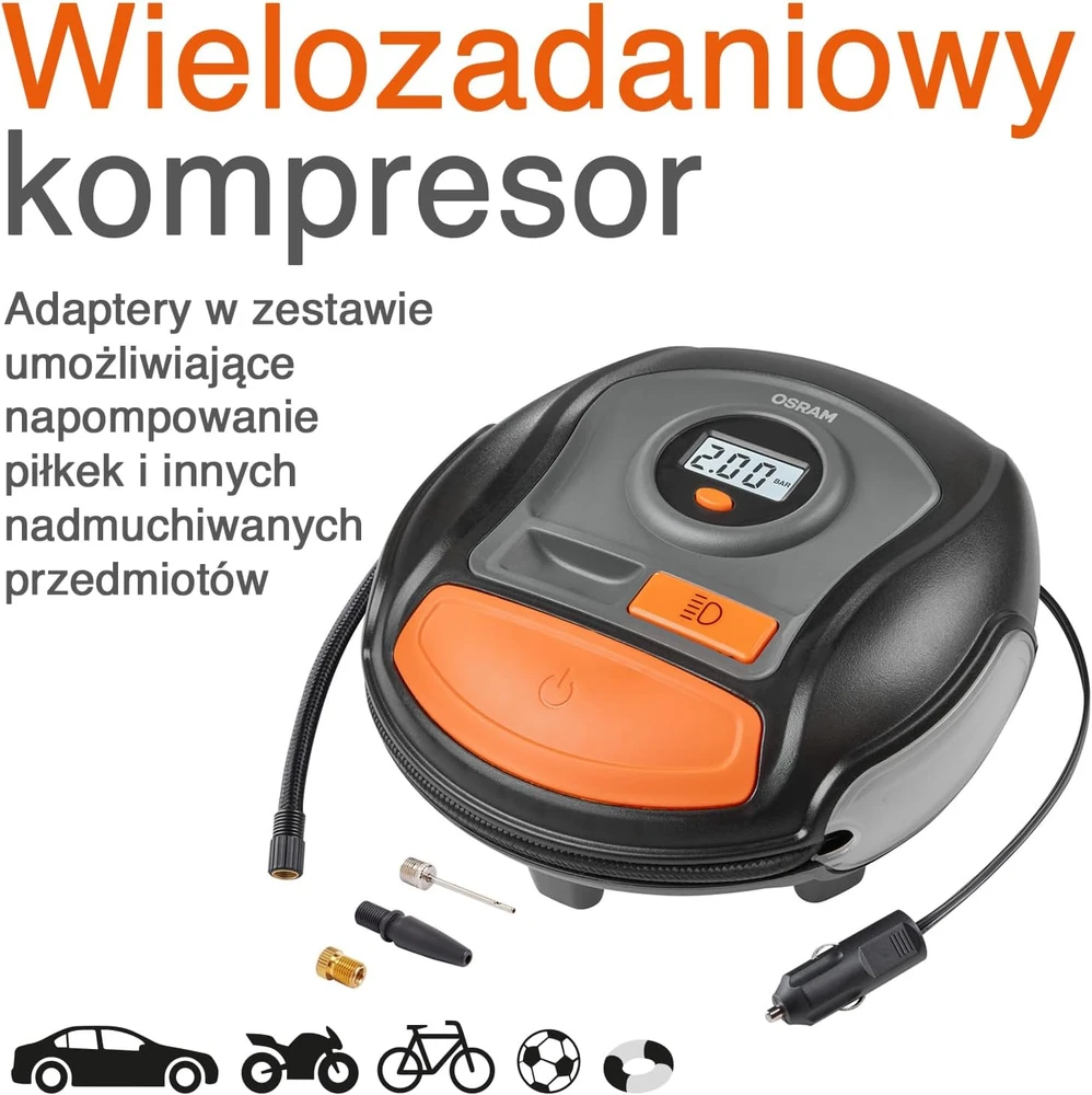 OSRAM skaitmeninis padangų kompresorius TYREinflate 400, 12 V, 150 psi, OTI400