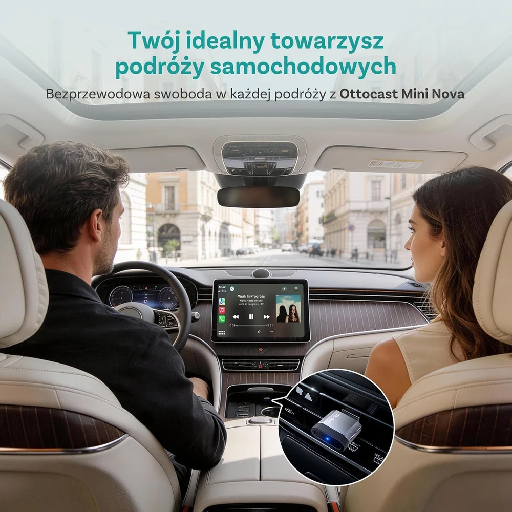 Automobilinis siųstuvas Ottocast CA530-T3 Mini Nova Bluetooth