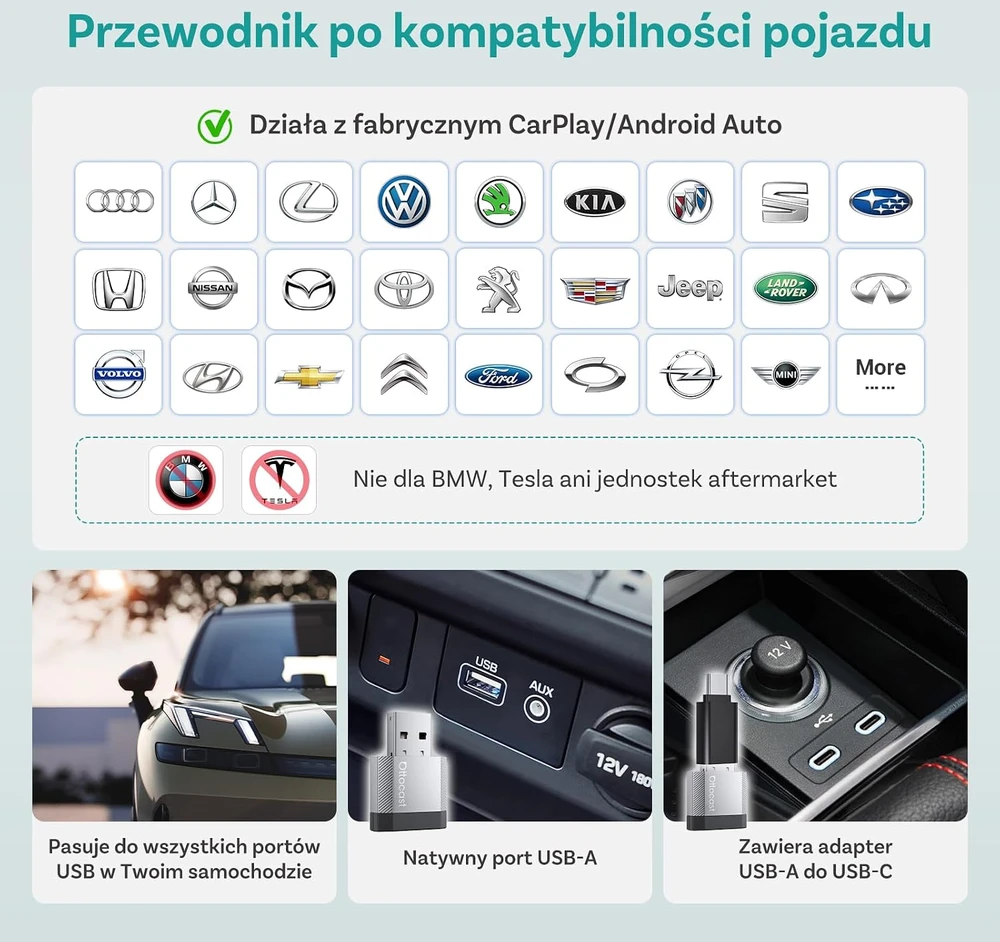 Automobilinis siųstuvas Ottocast CA530-T3 Mini Nova Bluetooth
