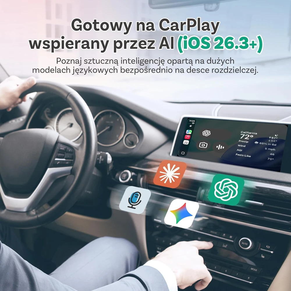 Wireless car adapter OTTOCAST Mini Cube T2 juodas