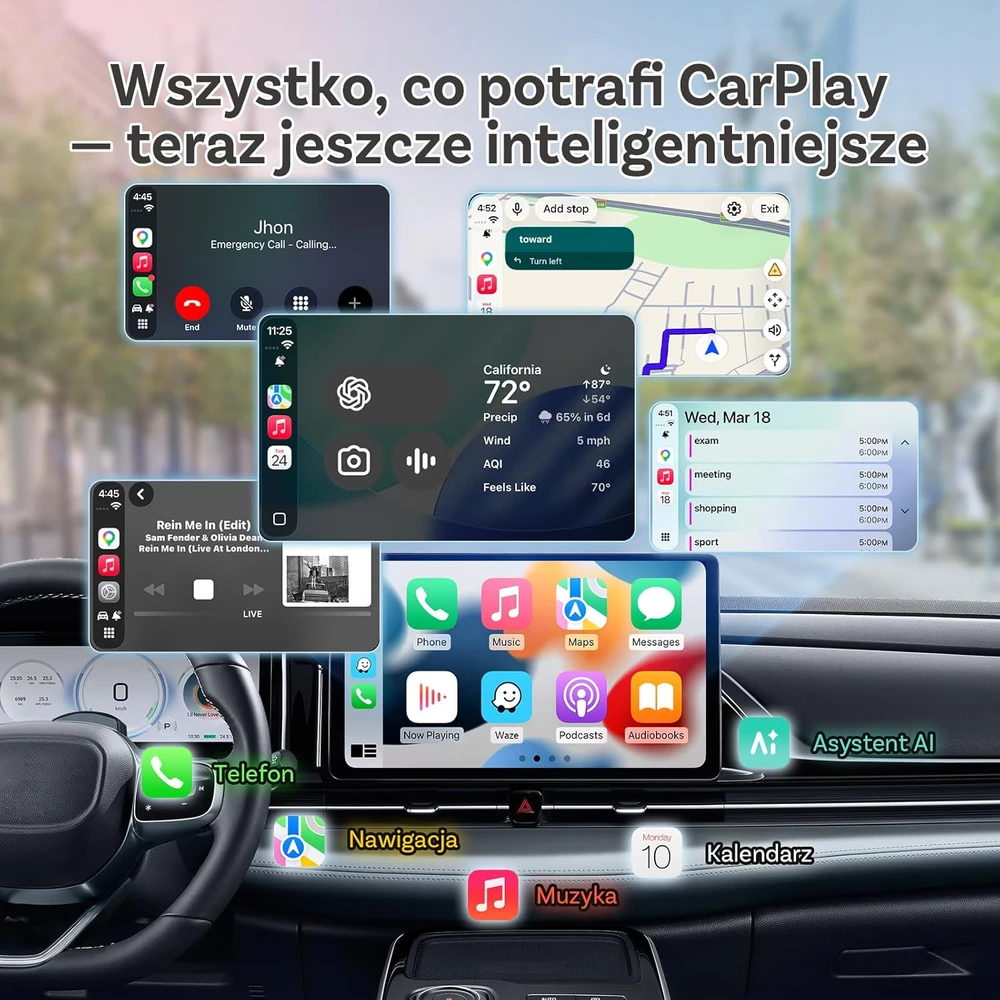 Wireless car adapter OTTOCAST Mini Cube T2 juodas