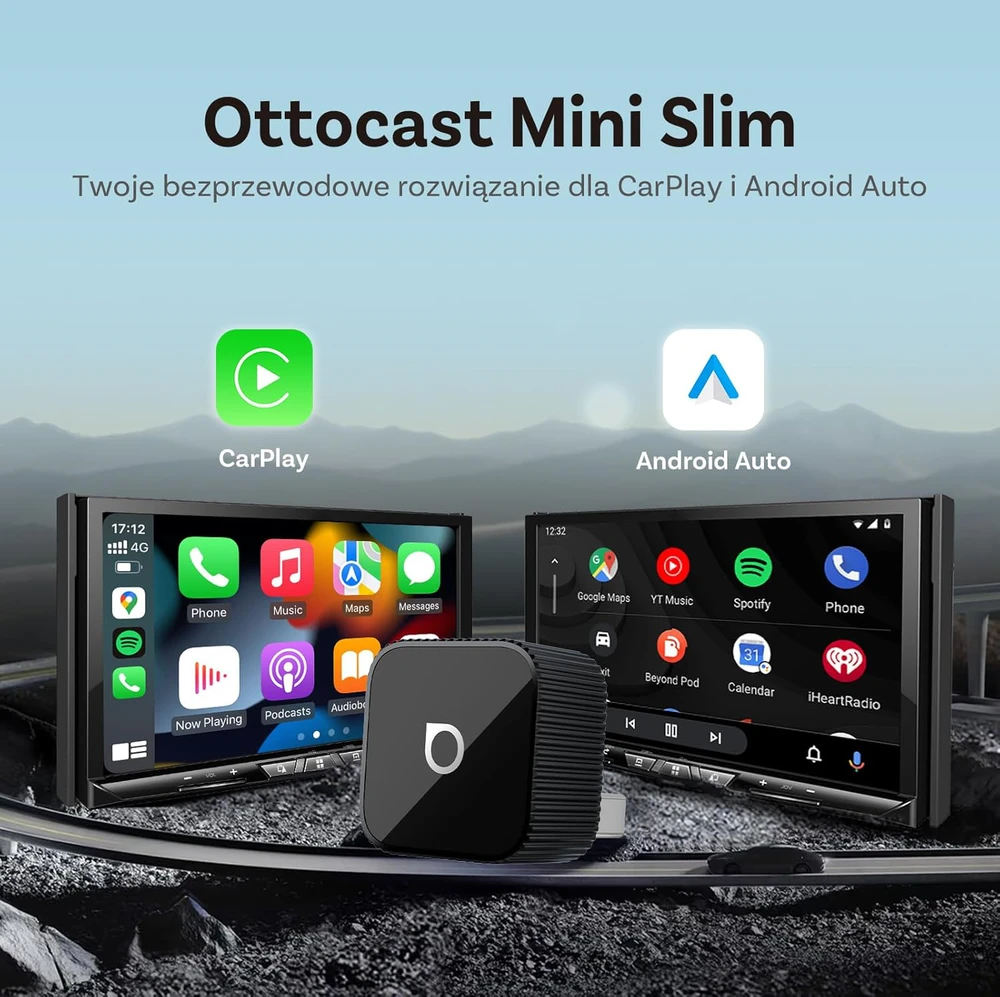 Wireless car adapter OTTOCAST Mini Cube T2 juodas