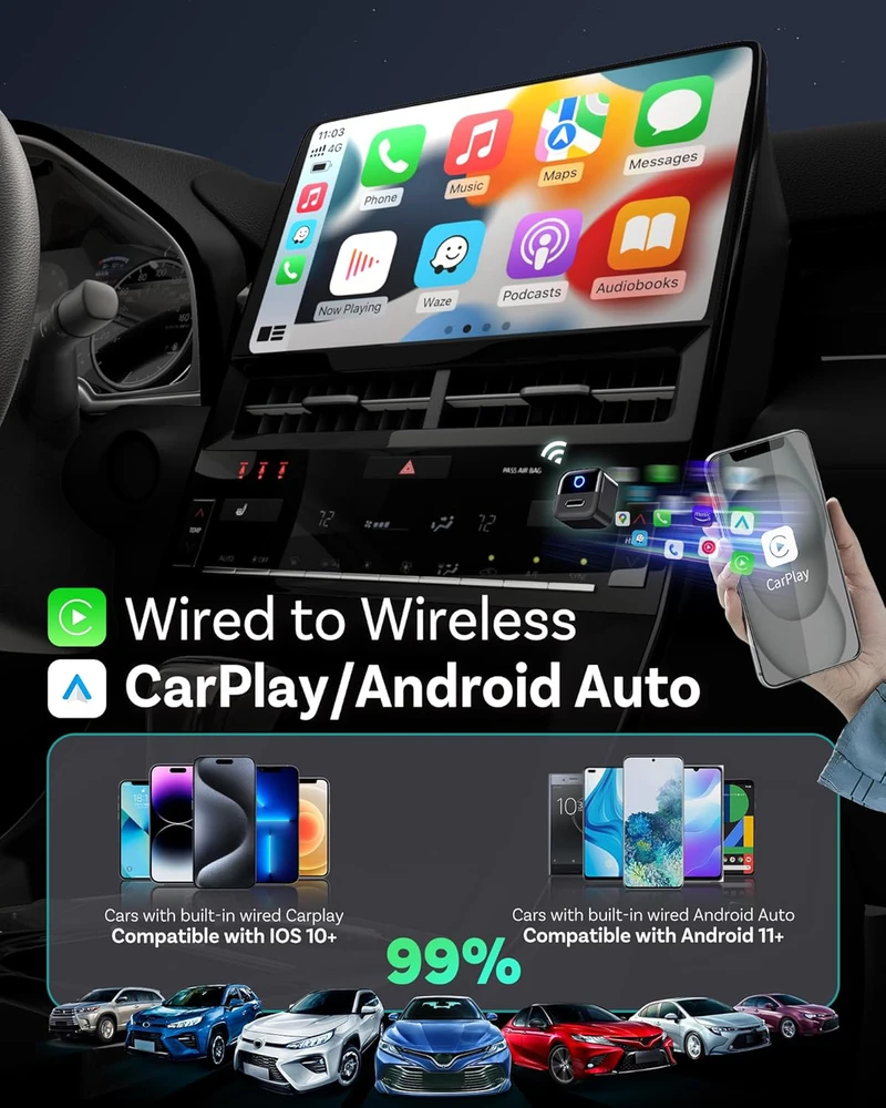 Wireless car adapter OTTOCAST CA525-T juodas