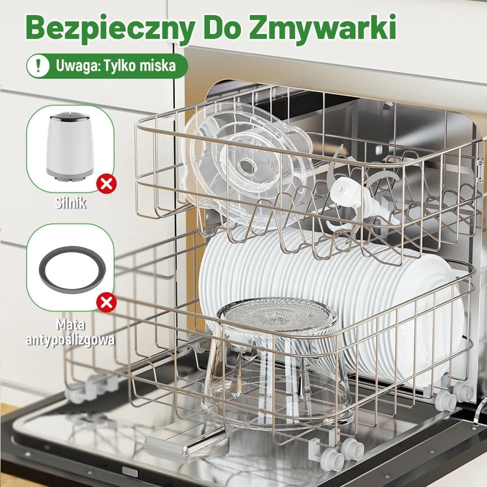 OUSFOT elektrinis maisto smulkintuvas, 1,8 l stiklinė talpa, 500 W, 2 greičiai, Y-JR76