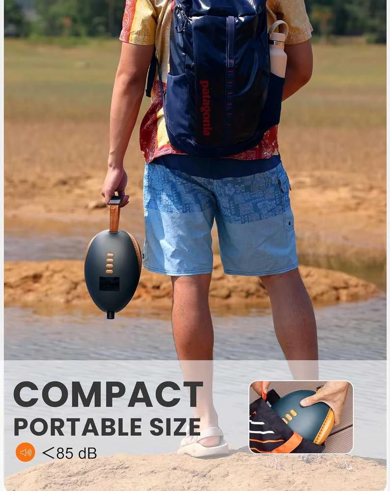 OutdoorMaster elektrinė oro pompa SUP, 20 PSI, 12 V automobilinė jungtis, The Dolphin