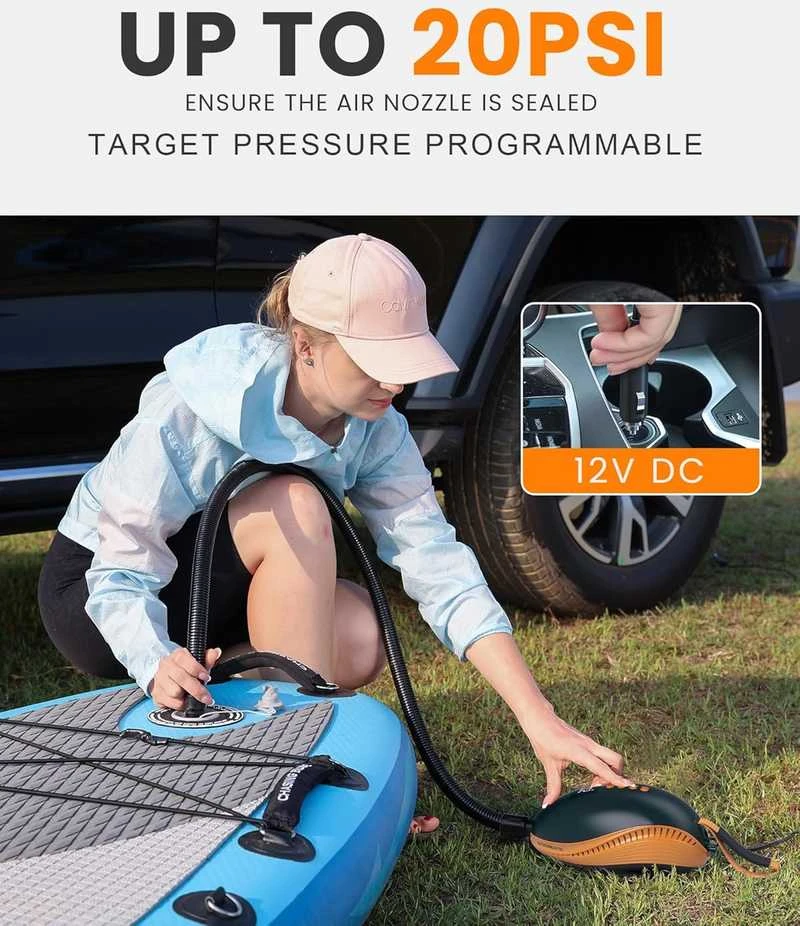 OutdoorMaster elektrinė oro pompa SUP, 20 PSI, 12 V automobilinė jungtis, The Dolphin