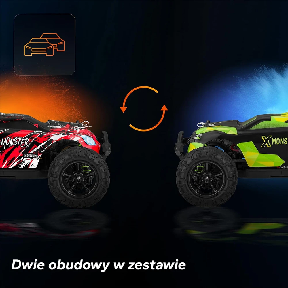 Overmax nuotoliniu būdu valdomas RC automobilis 1:18, 4x4, 45 km/h, OV-X-MONSTER 3.5