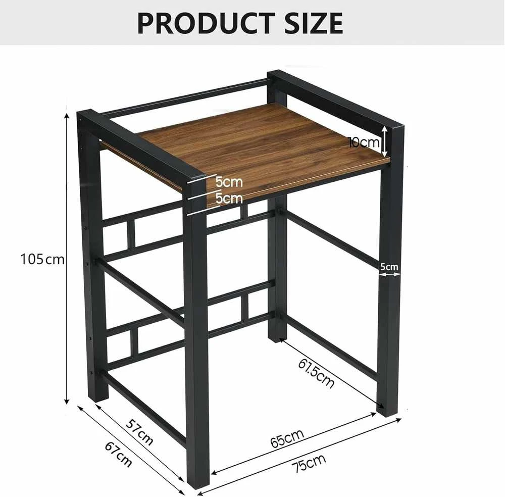 OVLRIJP skalbimo mašinos ir džiovyklės stovas, reguliuojamas, 3 aukščiai, 350 kg, 67 x 75 x 105 cm, juodas