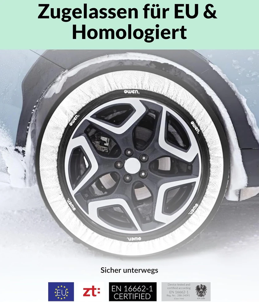 Owen tekstilinės sniego kojinės automobiliams, 3D audinys, dydis L, XS-XXL