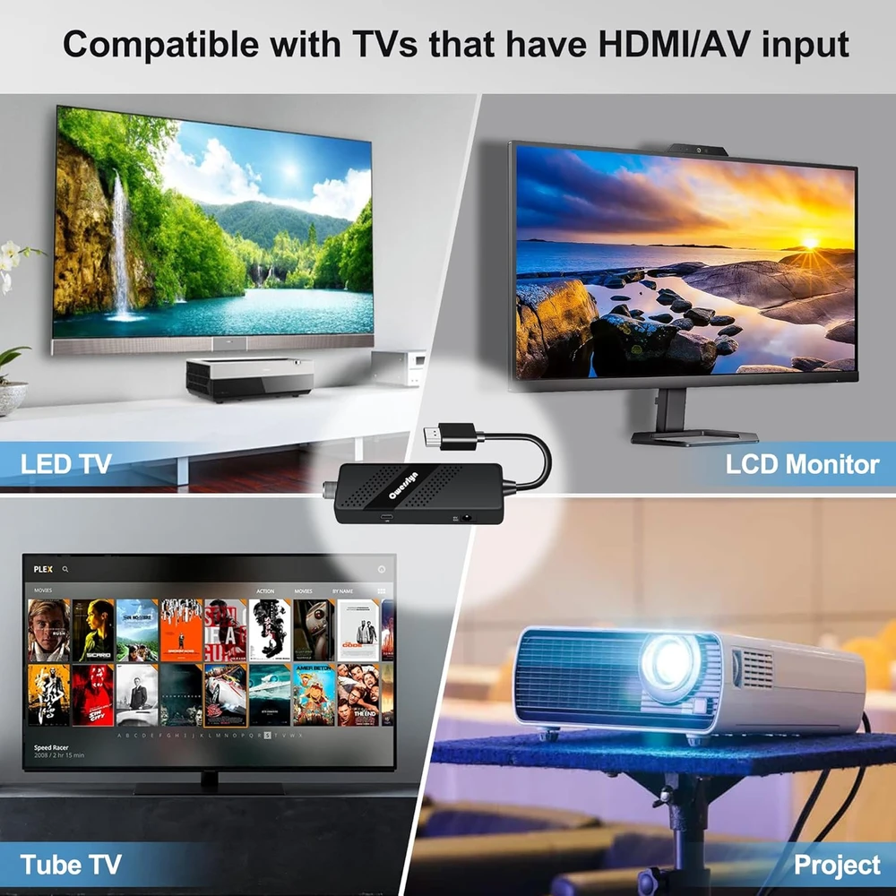 Owerslyn skaitmeninis TV konverteris, HDMI/AV, ATSC, USB multimedijos grotuvas, M2-TV Stick