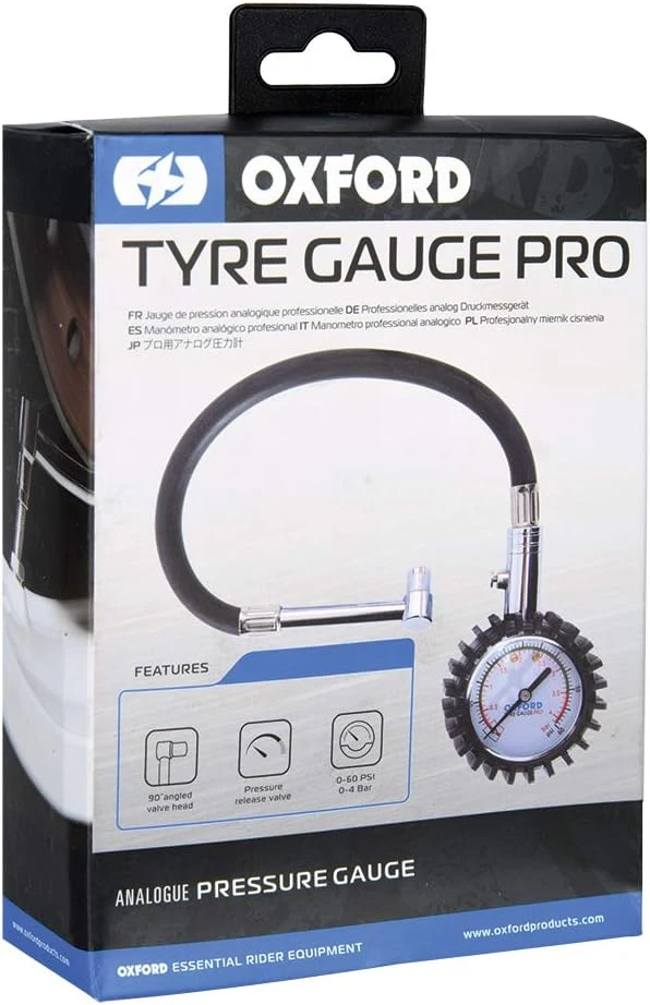 Oxford analoginis padangų slėgio matuoklis 0–60 psi su 36 cm žarna OX750