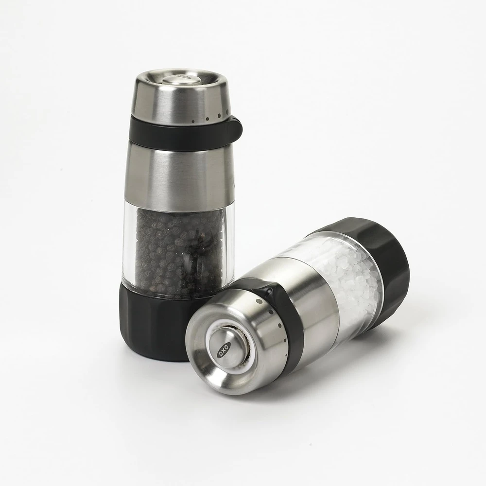OXO rankinių druskos ir pipirų malūnėlių rinkinys su keraminiais mechanizmais ZZP-256