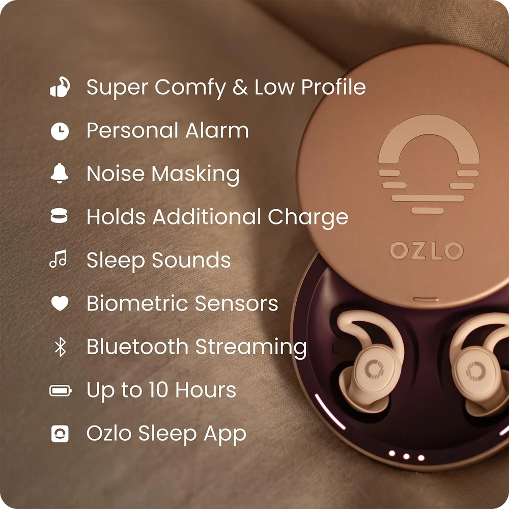 Ozlo belaidės ausinės miegui Sleepbuds, Bluetooth 10 val. baterija, pasyvi triukšmo izoliacija