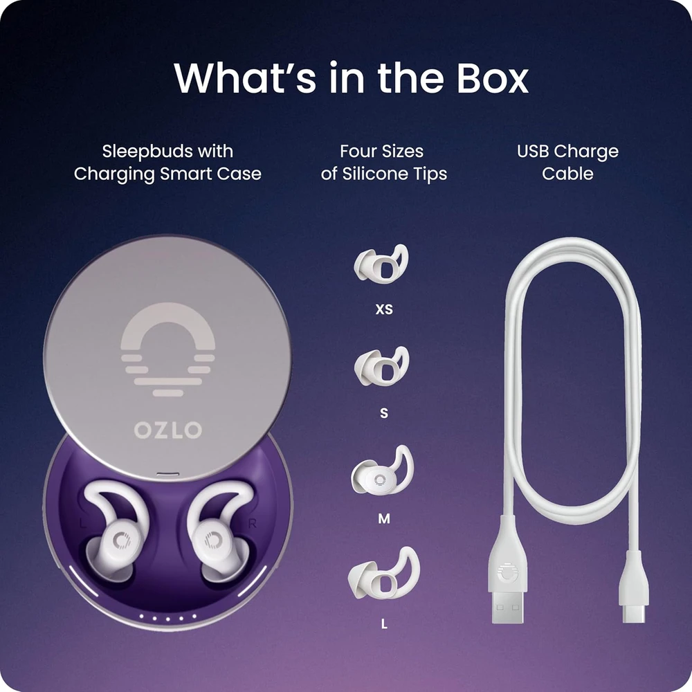 Ozlo belaidės ausinės miegui Sleepbuds, Bluetooth 10 val. baterija, pasyvi triukšmo izoliacija