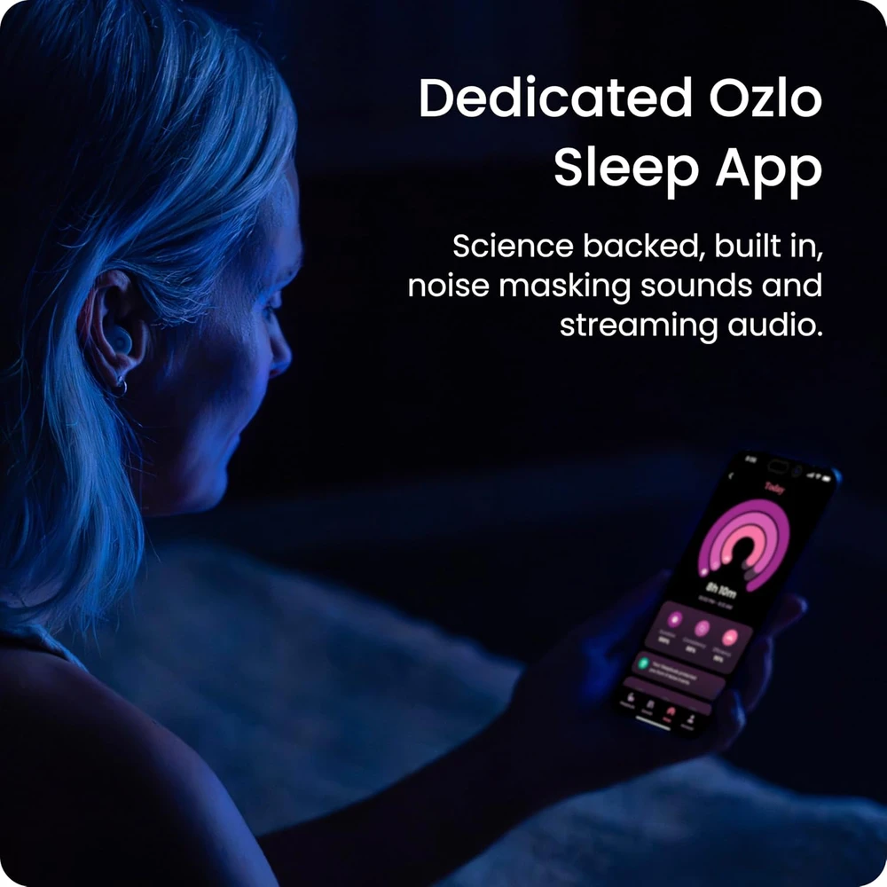 Ozlo belaidės ausinės miegui Sleepbuds, Bluetooth 10 val. baterija, pasyvi triukšmo izoliacija