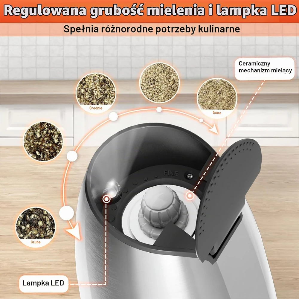 PAISHENKEJI elektrinių druskos ir pipirų malūnėlių rinkinys su USB įkrovimu, 80 ml