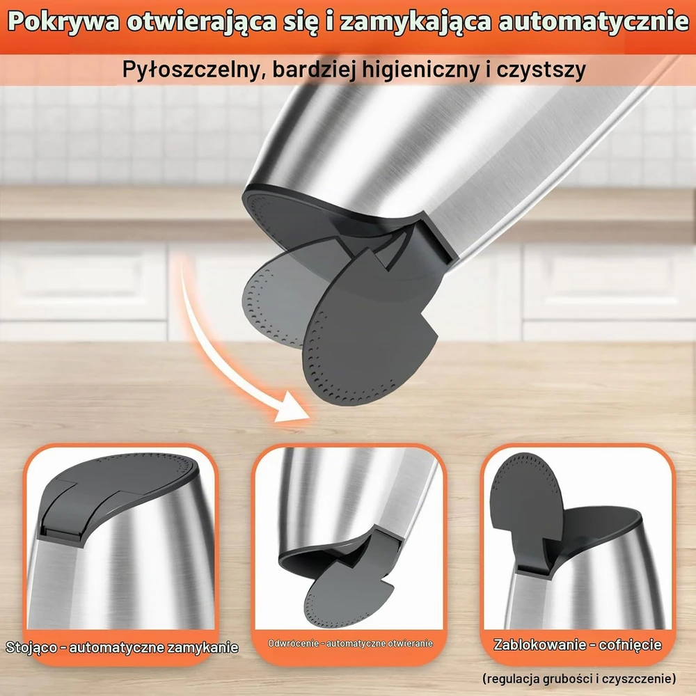PAISHENKEJI elektrinių druskos ir pipirų malūnėlių rinkinys su USB įkrovimu, 80 ml