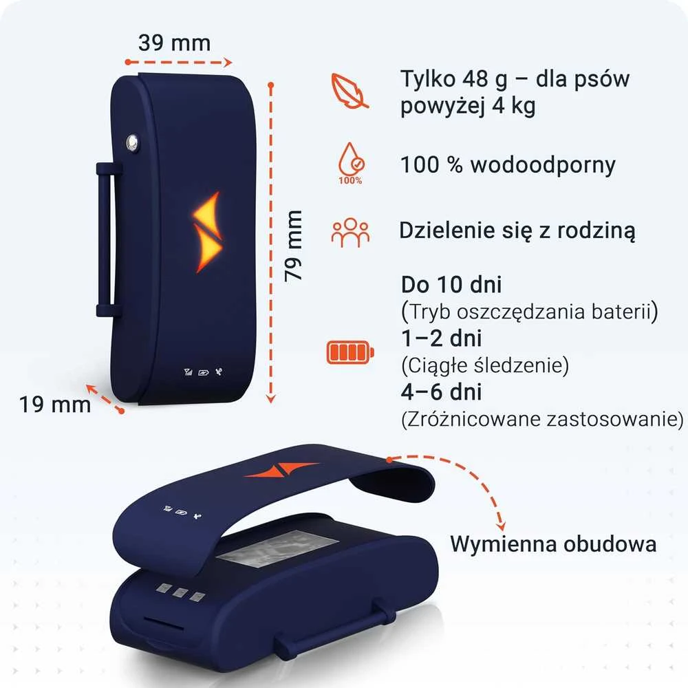 PAJ GPS gyvūnų GPS seklys, 4G, atsparus vandeniui, baterija iki 10 dienų, PET Finder 4G - blauw