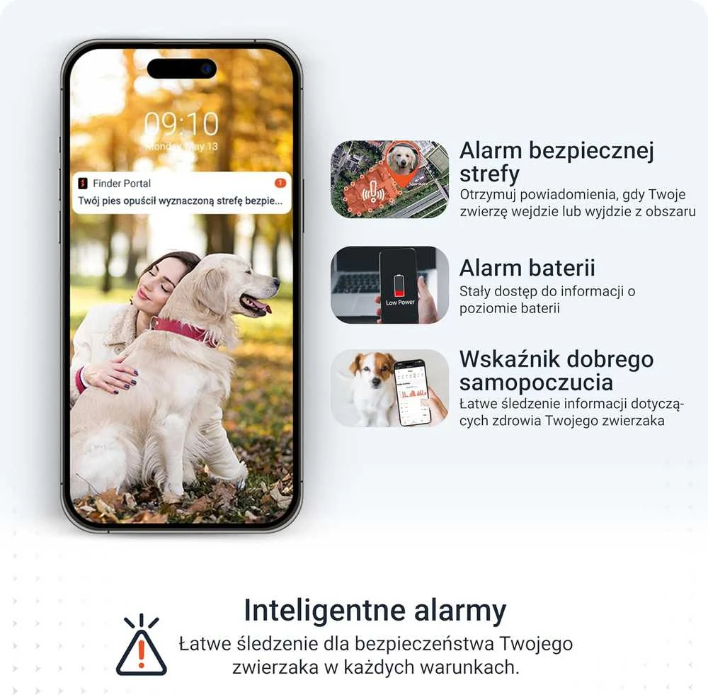 PAJ GPS šunų sekimo įrenginys su GPS, 4G, IP67 atsparus vandeniui, LED diodas, baterija iki 10 dienų, PET Finder 4G