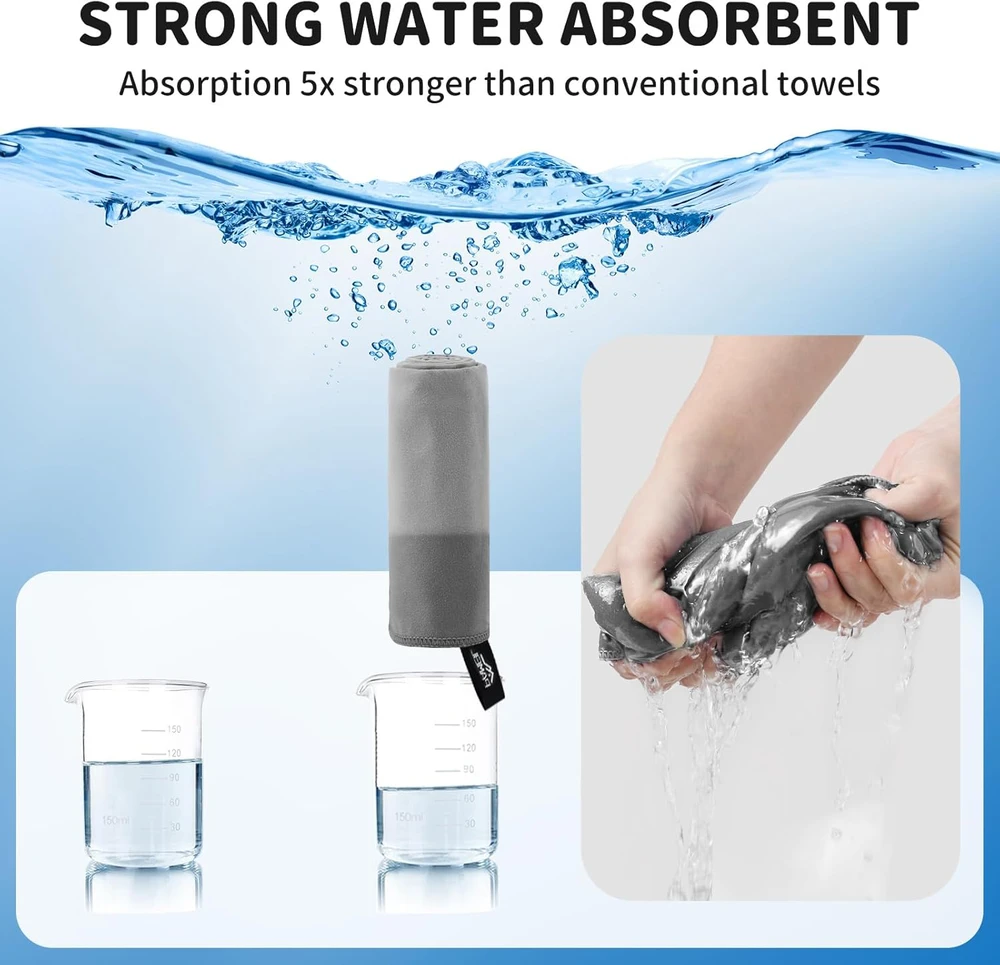 Pameil greitai džiūstančių mikrofibros sporto rankšluosčių rinkinys 3 vnt. 160x80 cm ir 80x40 cm C004-066-DE
