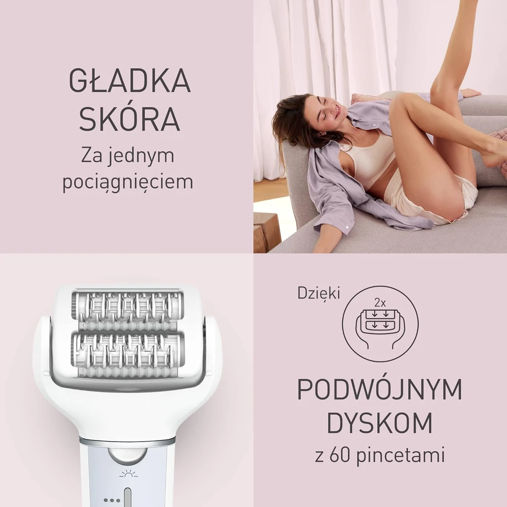 Panasonic depiliatorius, 90° lanksti galvutė, dvigubas diskas su 60 pincetų, trys greičiai, ES-EY90-A503