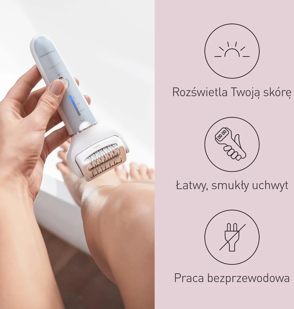 Panasonic depiliatorius, 90° lanksti galvutė, dvigubas diskas su 60 pincetų, trys greičiai, ES-EY90-A503