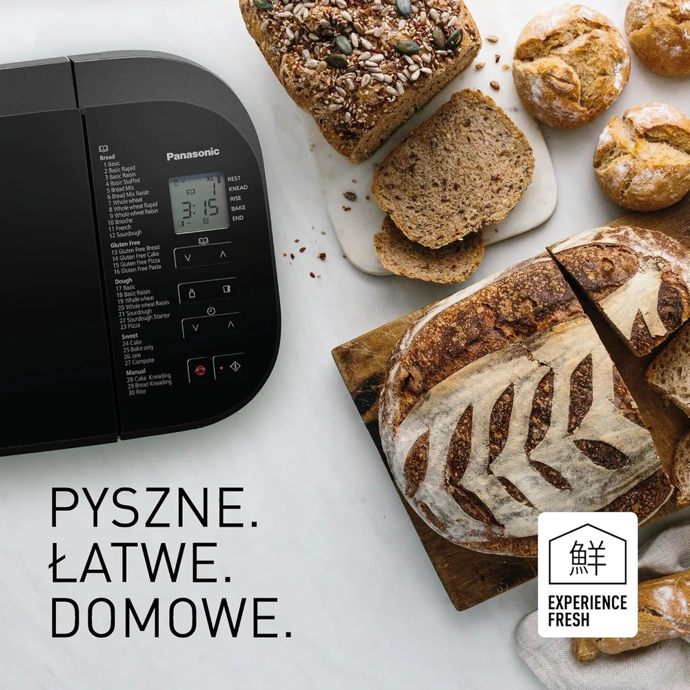 Duonkepė Panasonic | Bread Maker | SD-R2530 | Power 550 W | Number of programs 30 | Ekranas Yes | Juodas