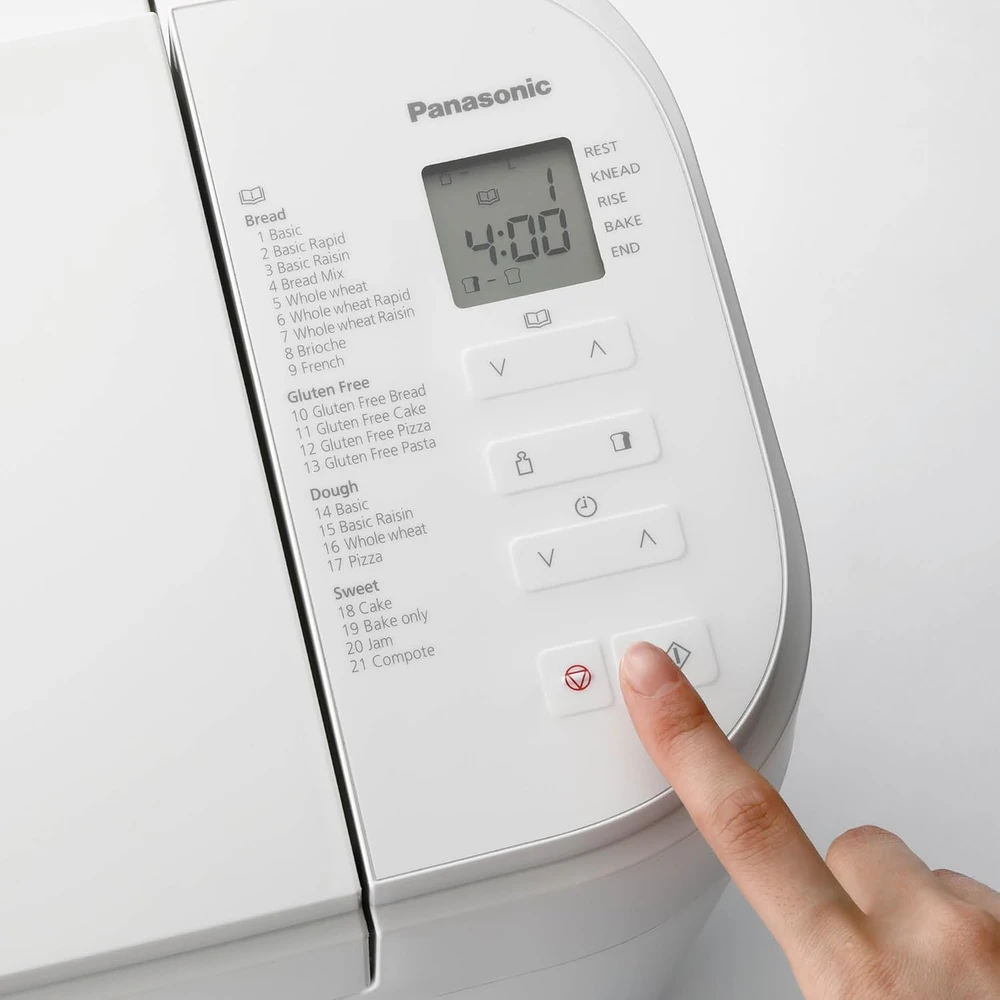Panasonic | Duonkepė | SD-B2510 | Galia 550 W | Programų skaičius 21 | Ekranas Taip | Baltas