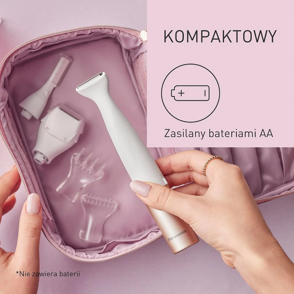 Panasonic 5-in-1 kūno ir bikinio žoliapjovės rinkinys | ES-WM31 | Belaidis | Drėgnas ir sausas | Baltas/Gold Rose