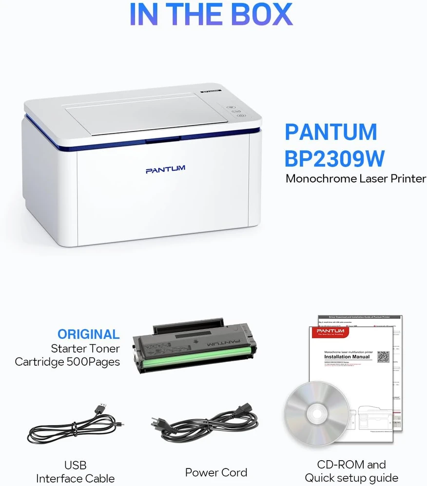 Pantum BP2309W lazerinė monochromatinė spausdintuvas, Wi-Fi, Bluetooth, 22 ppm, USB