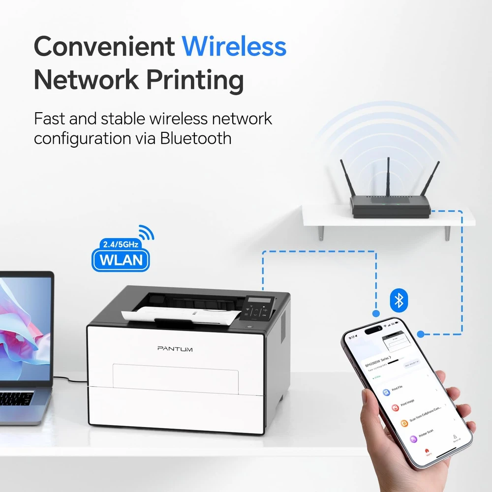 Pantum BP4209DW lazerinė nespalvota spausdintuvas, 30 psl./min, A4, Wi-Fi, automatinis dvipusis spausdinimas