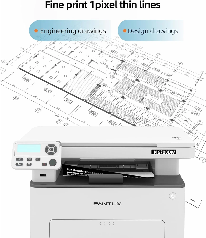 Pantum daugiafunkcinė lazerinė spausdintuvas M6700DW, A4, 30 psl./min, automatinis dvipusis, Wi-Fi, USB, Tinklinis, LCD