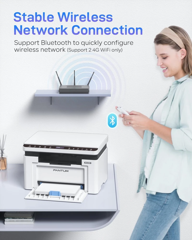 Pantum daugiafunkcinė lazerinė spausdintuvas Wi-Fi, A4, 1200x600 DPI, 20 psl./min, BM2309W