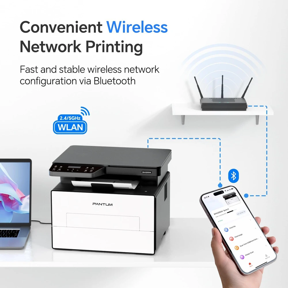 Pantum daugiafunkcinė lazerinė spausdintuvas BM4209DW, Wi-Fi, 30 psl./min., automat. dupleksas
