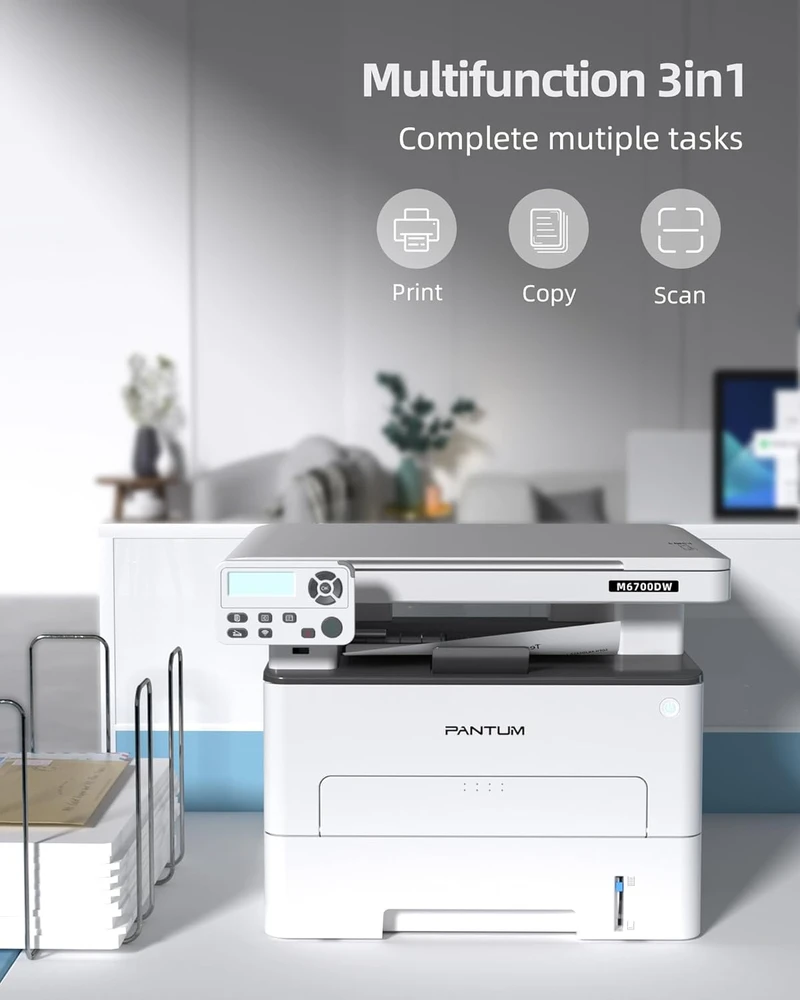 Pantum daugiafunkcinė lazerinė spausdintuvas M6700DW, A4, 30 psl./min, automatinis dvipusis, Wi-Fi, USB, Tinklinis, LCD