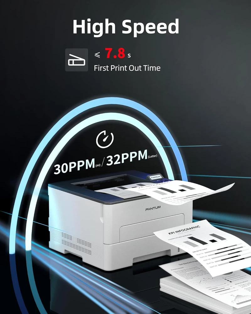 Pantum lazerinė spausdintuvas Wi-Fi, automatinis dvipusis, A4, monochromatinis, P3018DW