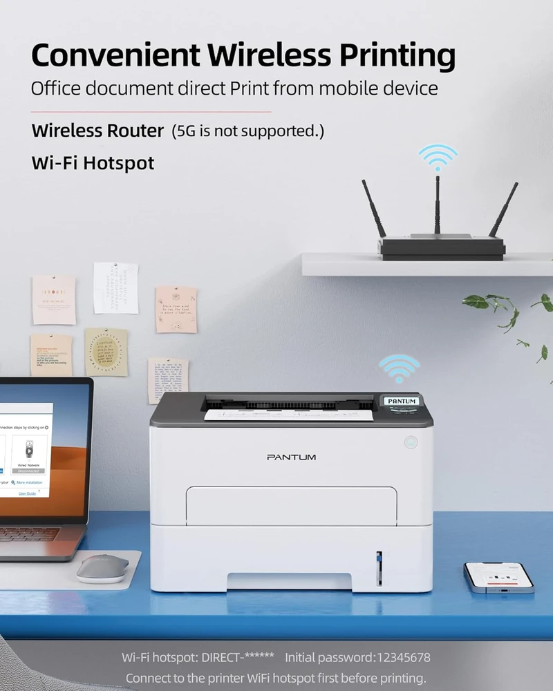 Pantum lazerinė spausdintuvas Wi-Fi, automatinis dvipusis, A4, monochromatinis, P3018DW
