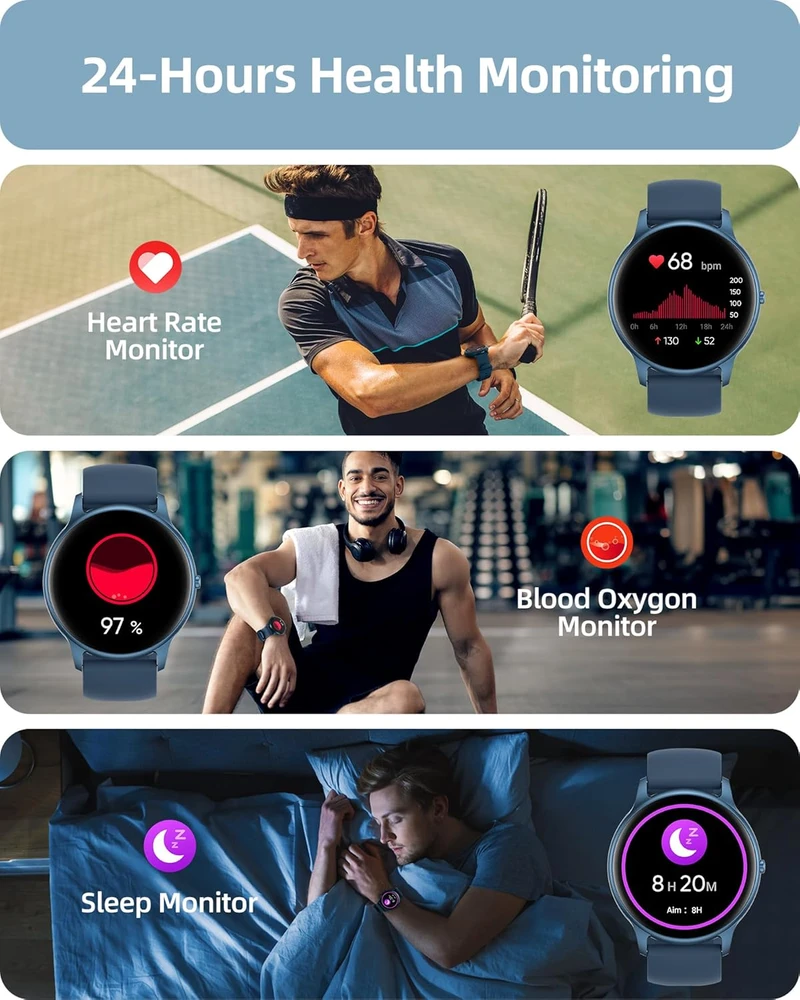 Parsonver išmanusis laikrodis, 1,32 colio AMOLED, Bluetooth, 100+ sporto režimų, SPROD1
