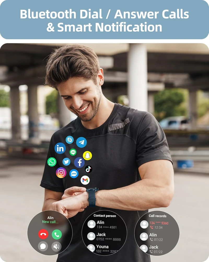 Parsonver išmanusis laikrodis, 1,32 colio AMOLED, Bluetooth, 100+ sporto režimų, SPROD1