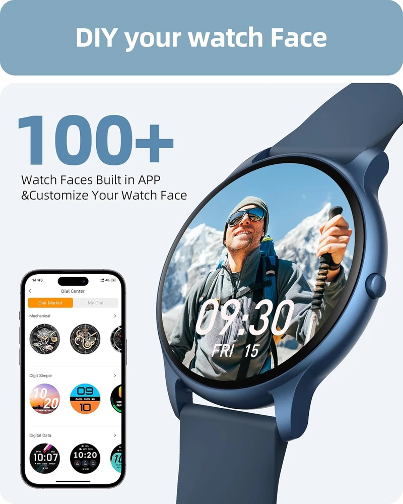 Parsonver išmanusis laikrodis, 1,32 colio AMOLED, Bluetooth, 100+ sporto režimų, SPROD1