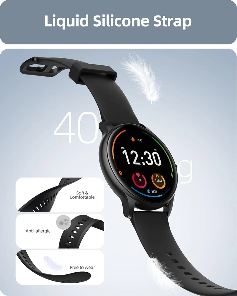Parsonver išmanusis laikrodis Bluetooth skambinimas IP68, 1,32 colio HD ekranas, daugiau nei 100 sporto režimų, SpO2, pulsas