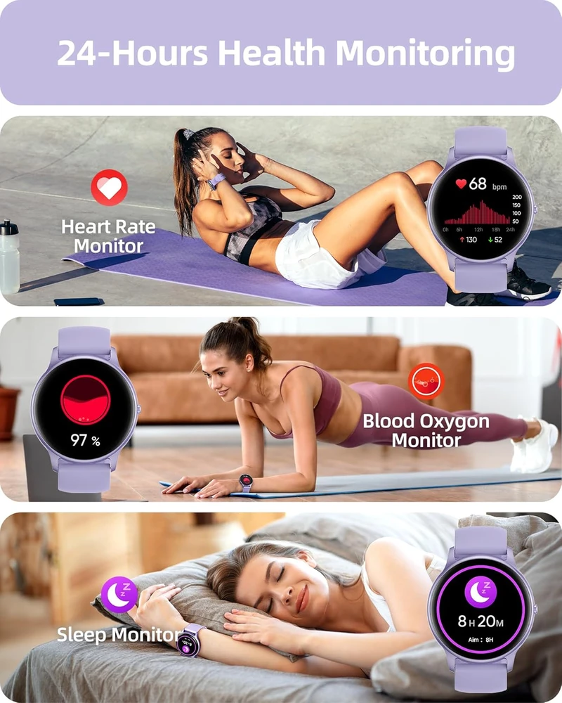 Parsonver išmanusis laikrodis, Bluetooth skambučiai, 100+ sporto režimų, IP68, 1,32 colio ekranas, SPROD1