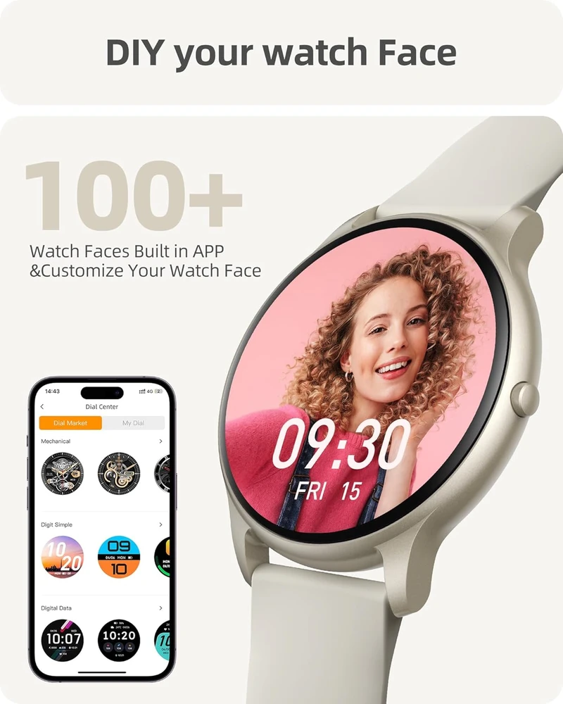 Parsonver išmanusis laikrodis, Bluetooth skambučiai, 100 sporto režimų, sidabrinės spalvos, SR1